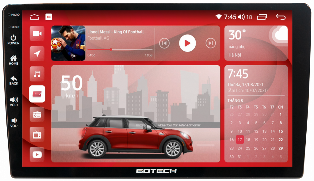 Màn hình Android ô tô thông minh GOTECH GT5